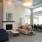 a living room with a fireplace