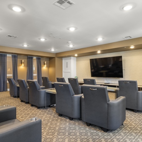 Conference room at The Orchards at Arlington Highlands in Arlington, TX, featuring comfortable theater seating.