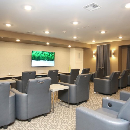Everything within reach Conference room at The Orchards at Arlington Highlands in Arlington, TX, featuring comfortable theater seating.